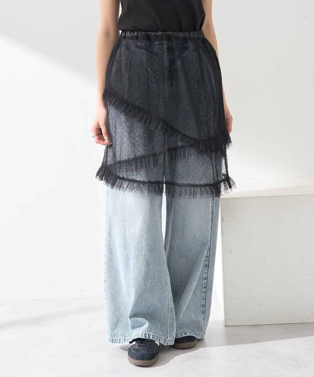 earth music&ecology ドットチュールスカート 