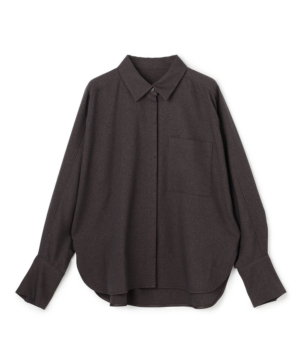 uncrave ウォッシャブルウールライクツイル ドルマンシャツ 