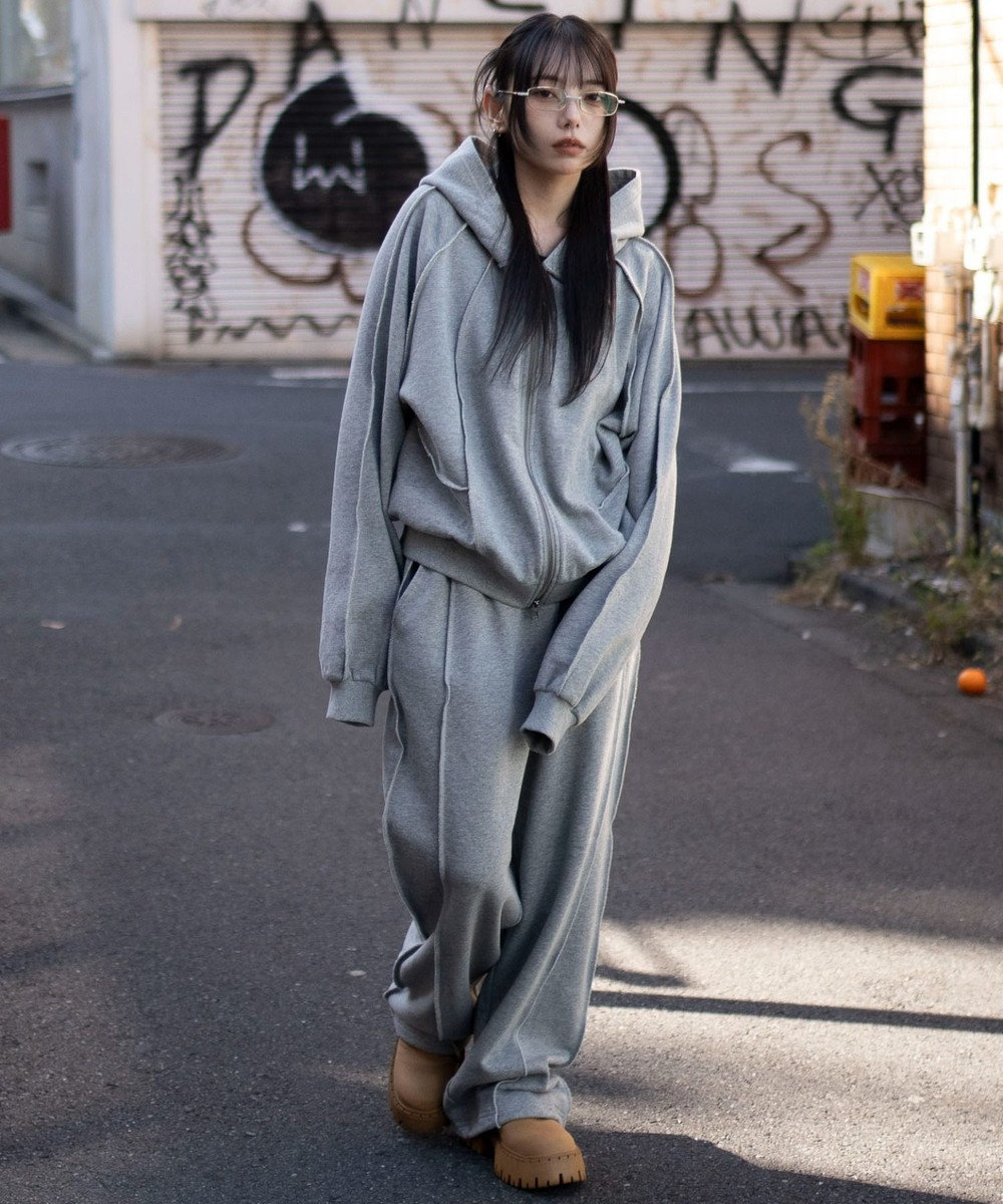 WEGO 【ユニセックス着用ITEM/MLサイズ展開】スウィッチングZIPパーカー 