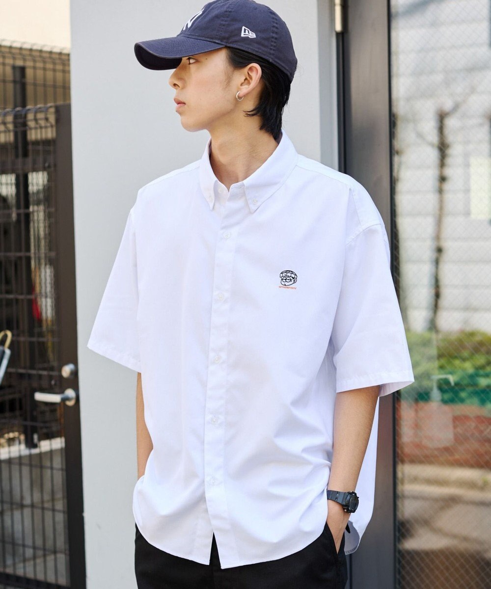 WEGO 【ユニセックス着用ITEM/MLサイズ展開】オックスフォードワンポイントシャツ（SS） 