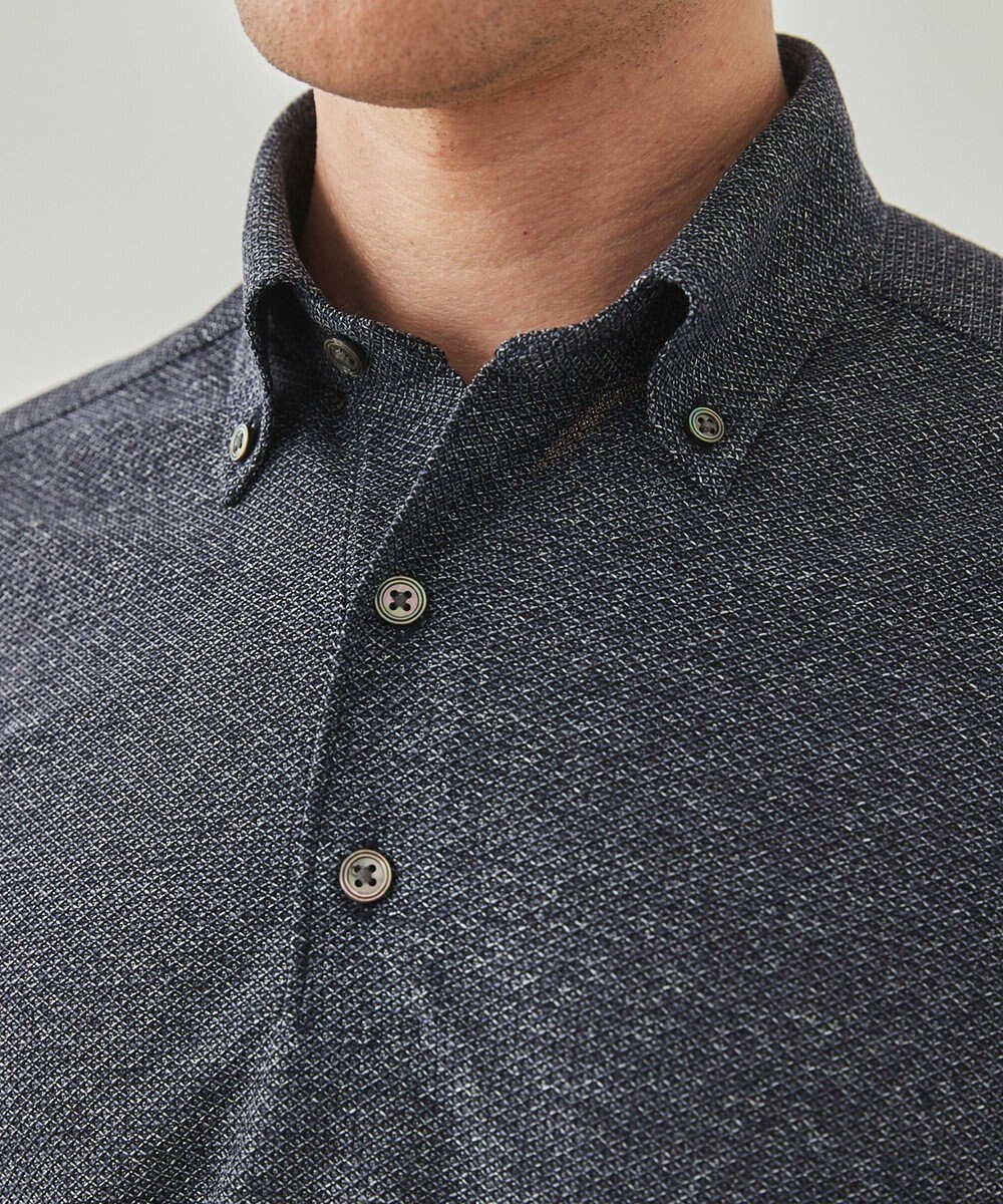 GOTAIRIKU 麻混・襟しっかり【洗える/通気性】ノルマンディーリネン ボタンダウンポロシャツ(25年モデル) 