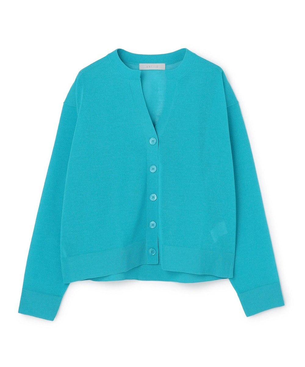 UNFILO シアーフォルムニット キーネックカーディガン 