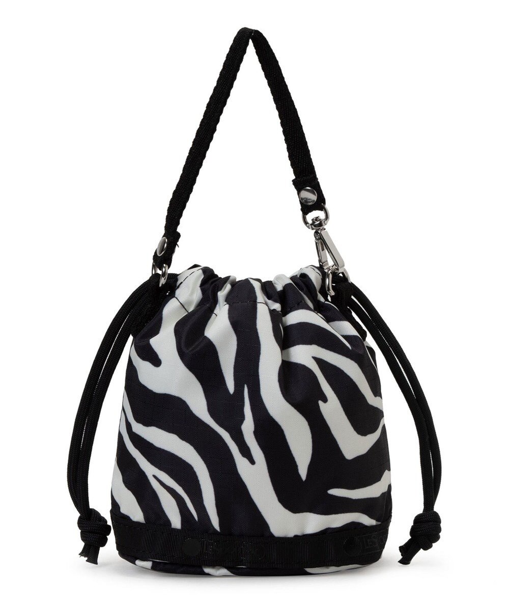 LeSportsac DRAWSTRING BUCKET CHARM/クリームブラックゼブラ 
