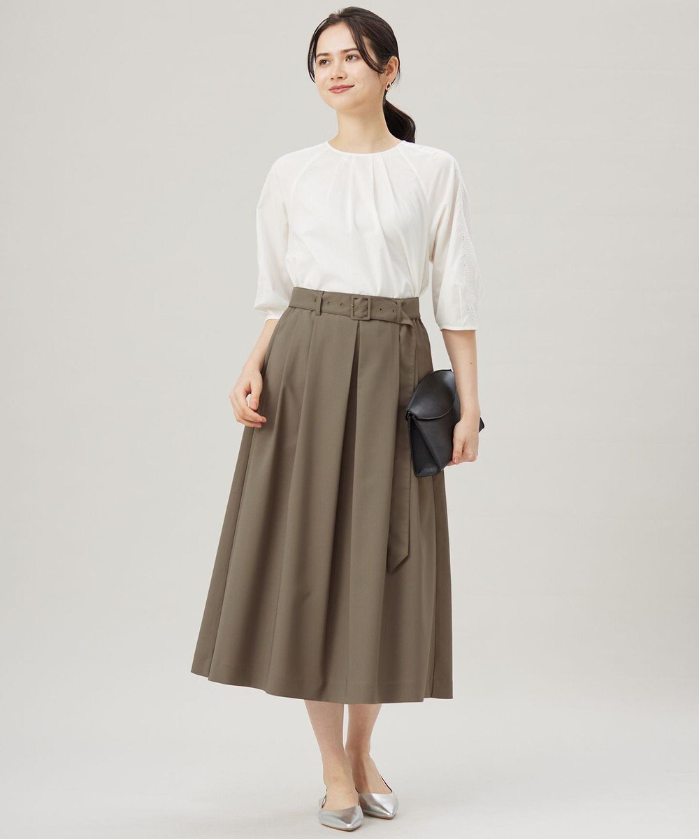 自由区 【洗える】ストレッチライトツイル スカート 