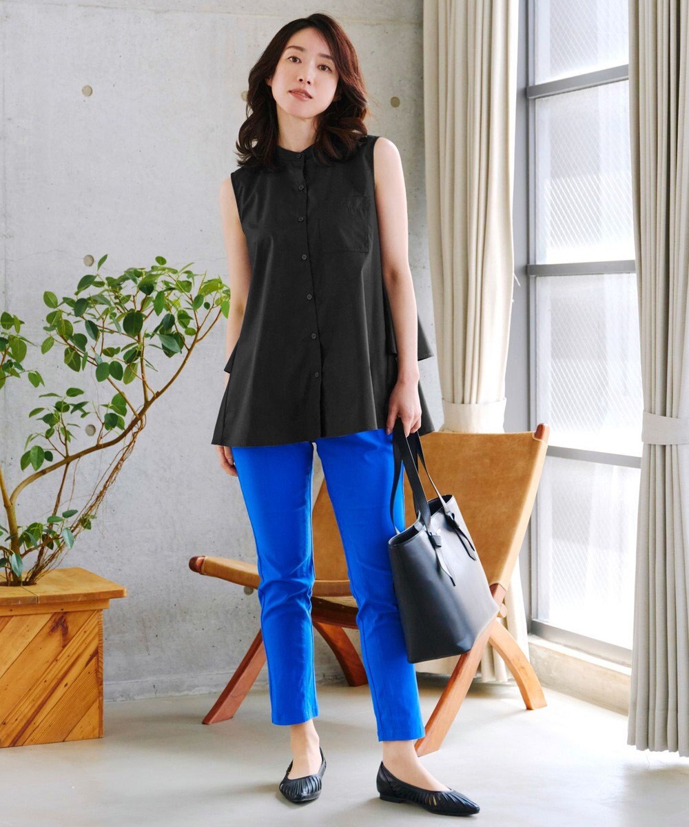 Tiaclasse 【洗える】ノースリーブ後ろタックティアードブラウス 