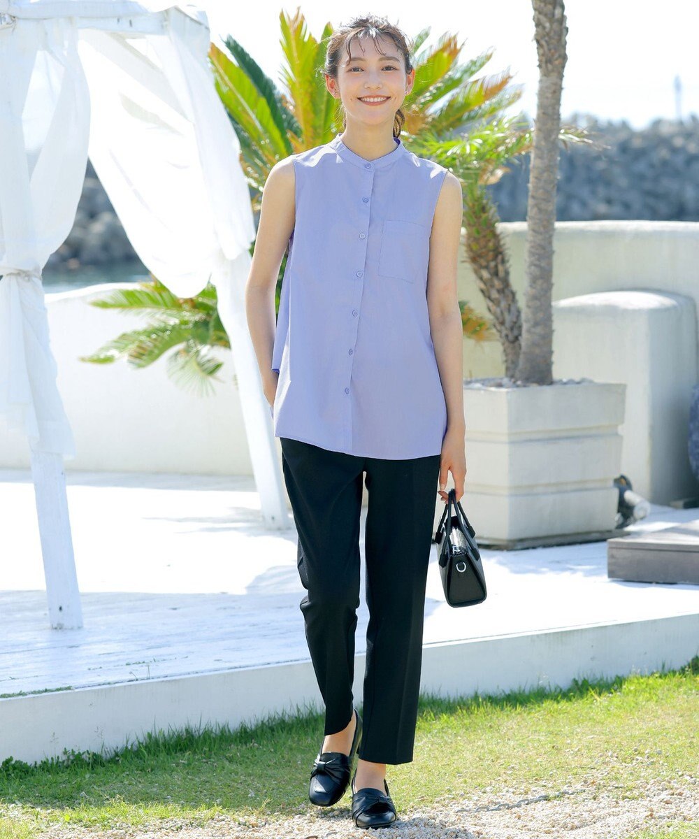 Tiaclasse 【洗える】ノースリーブ後ろタックティアードブラウス 