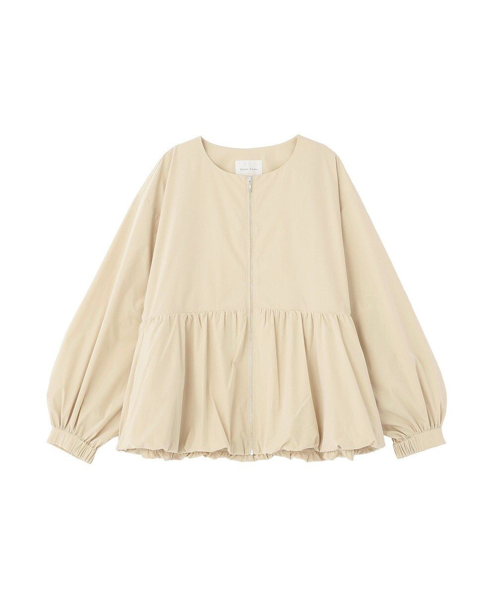 Green Parks ノーカラーペプラムブルゾン 
