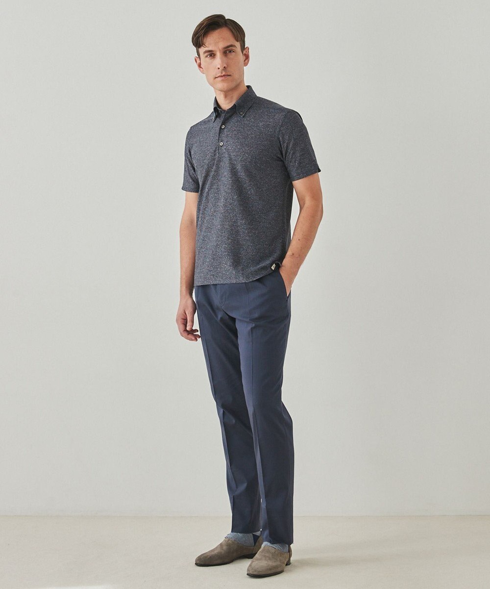 GOTAIRIKU 麻混・襟しっかり【洗える/通気性】ノルマンディーリネン ボタンダウンポロシャツ(25年モデル) 