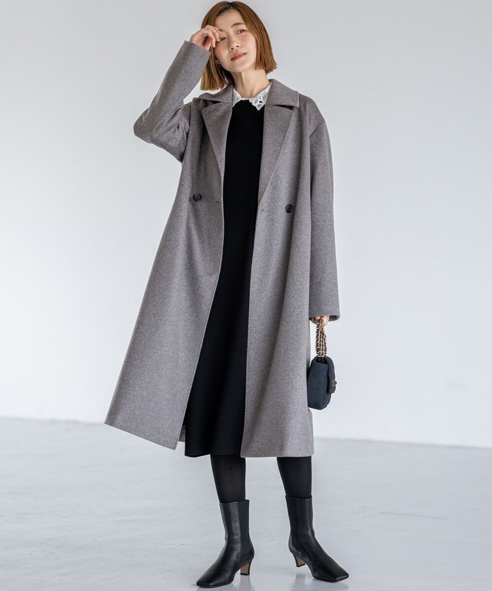 23区 【洗える/吊り干しOK】ヴィスコースストレッチ レース襟 ワンピース 