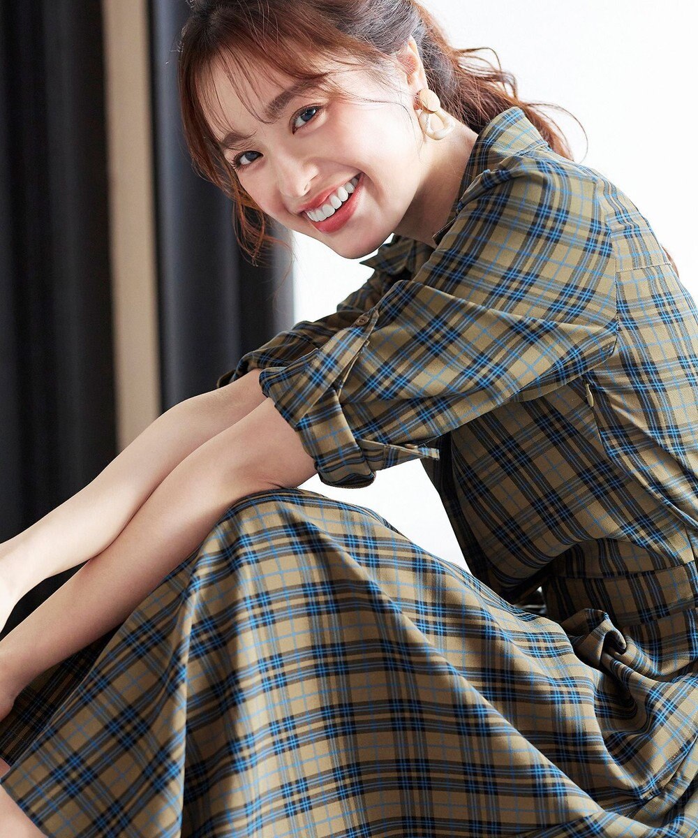 Tiaclasse L 【洗える】小顔効果も期待できるスキッパーシャツワンピース 