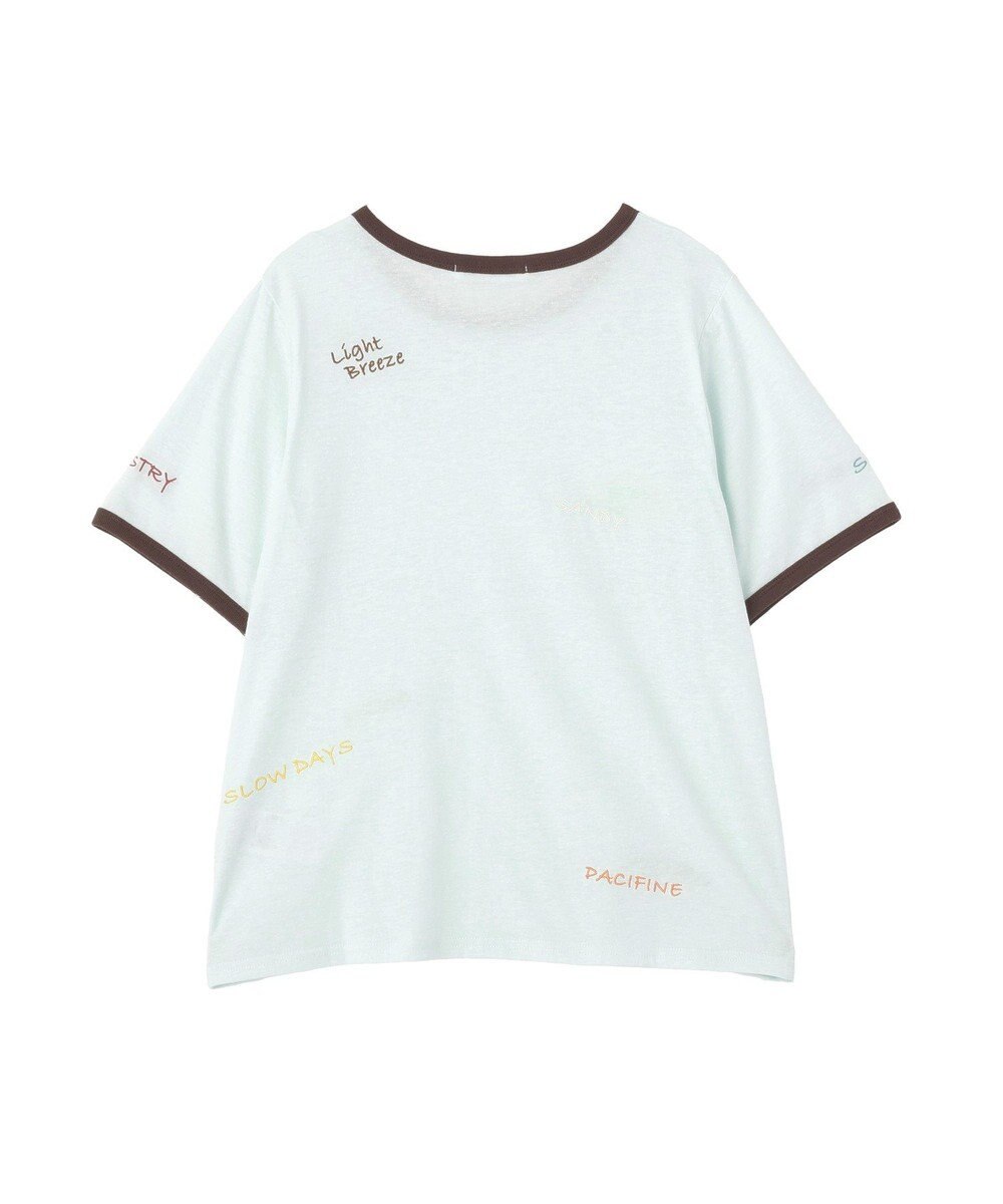 AMERICAN HOLIC ランダムロゴ刺繍リンガーTシャツ 