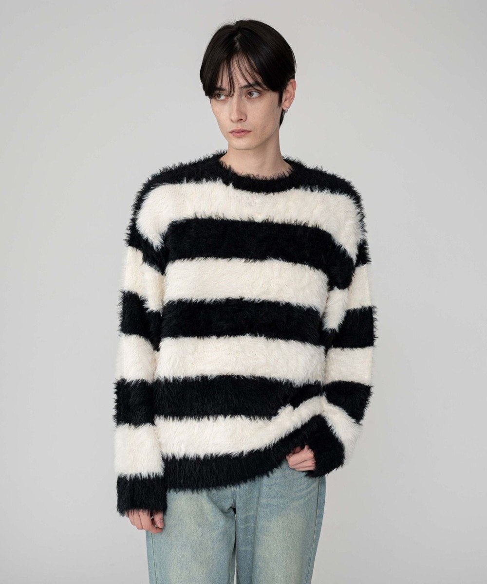 WEGO 【2025秋冬新作/ユニセックス着用ITEM/MLサイズ展開】フェザーニットプルオーバー 