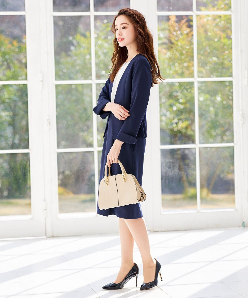 Tiaclasse 【洗える】快適な履き心地のダブルクロスセミタイトスカート 