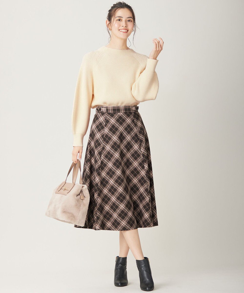 ANY SIS 【洗える】ベルトポイントフレア スカート 