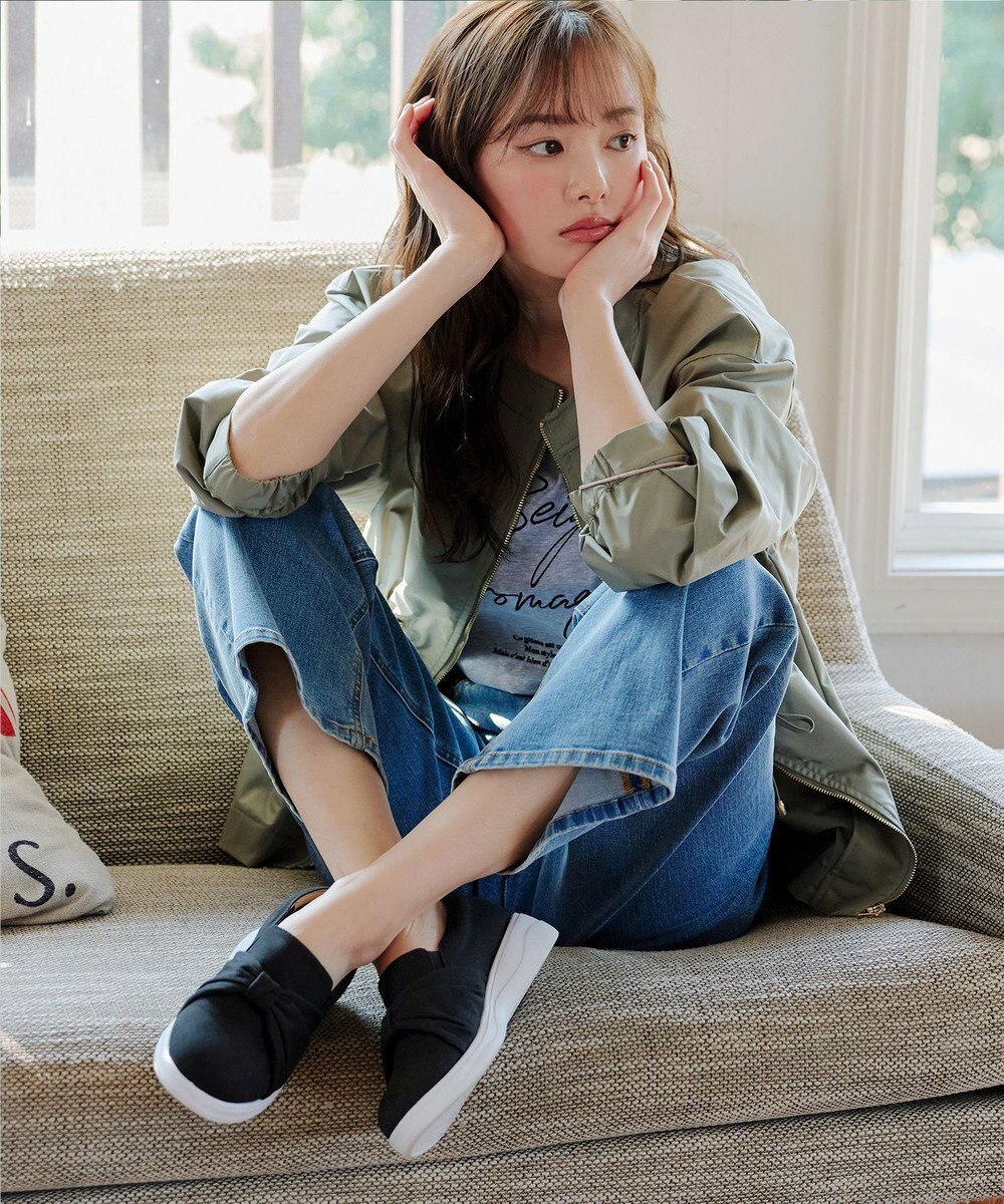 Tiaclasse 【安田美沙子さん着用】キャンバスリボンスリッポン 