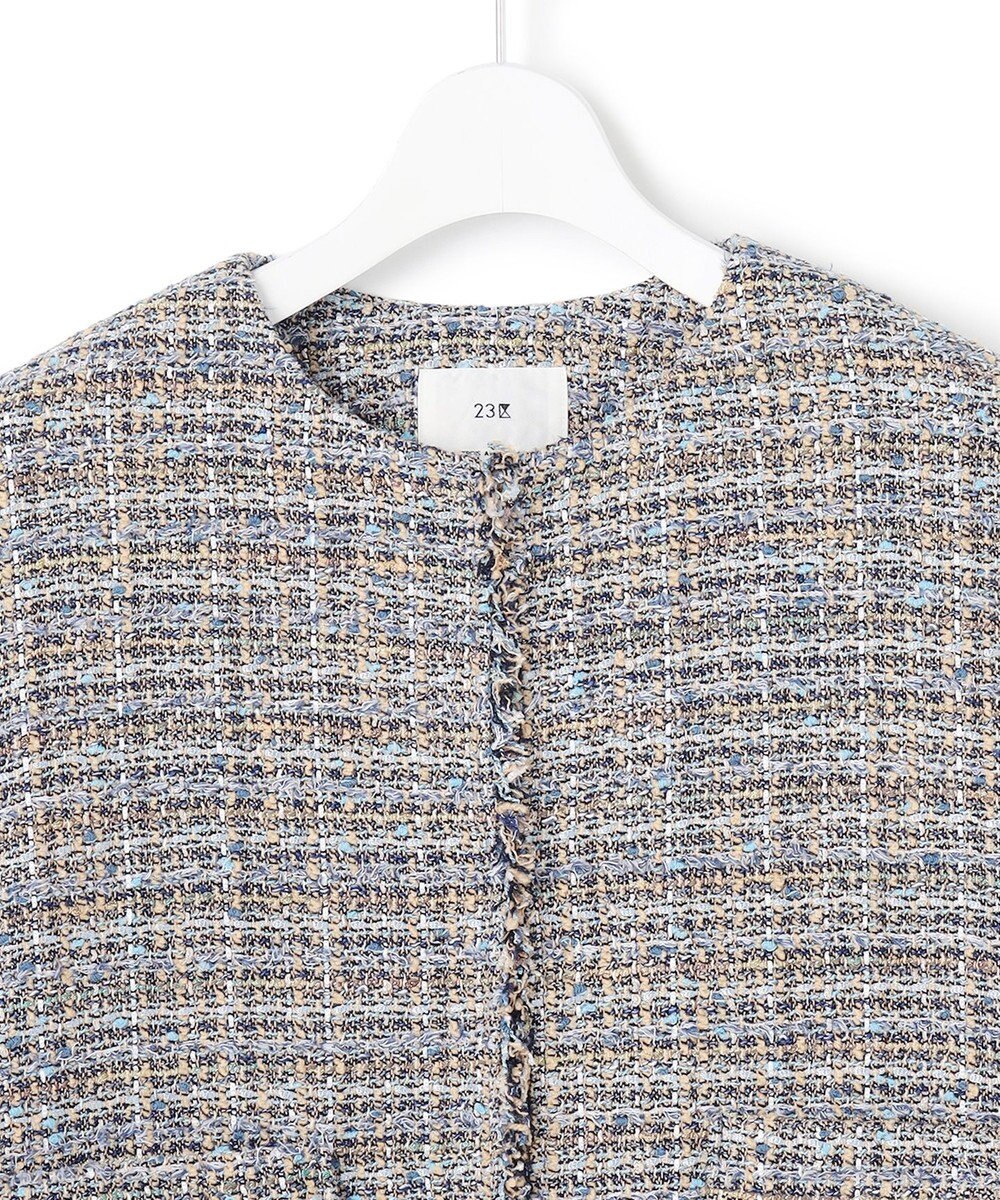 23区 GIOLICAツイード ノーカラー ジャケット 