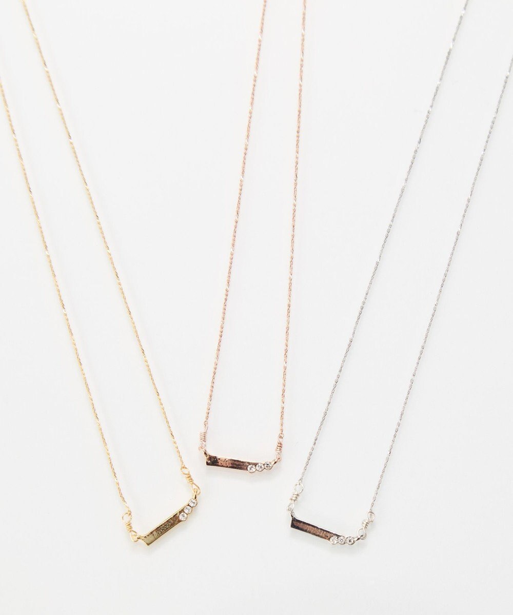 Phoebe <新色>【金属アレルギー対応】ストレートバービジューネックレス　シャンパンゴールド 