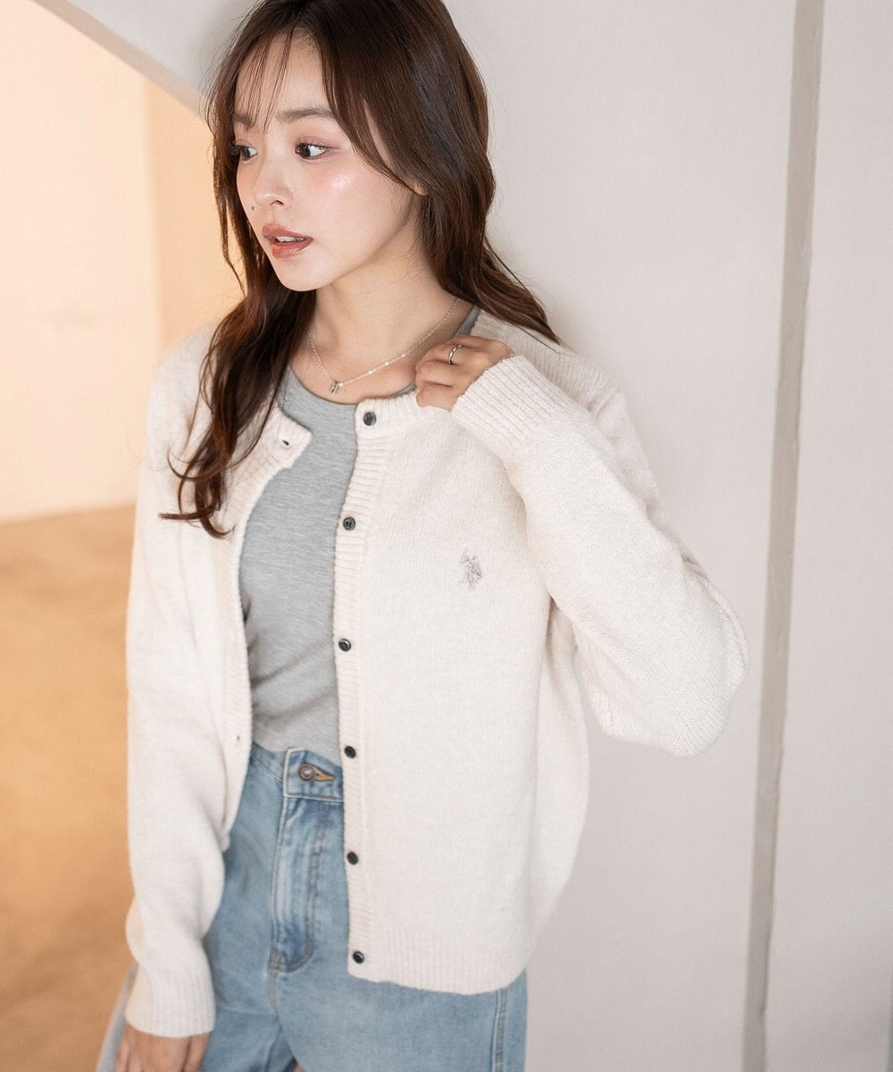 WEGO 【WEB限定/25年秋冬新作】別注USPOLO微起毛カーデ 