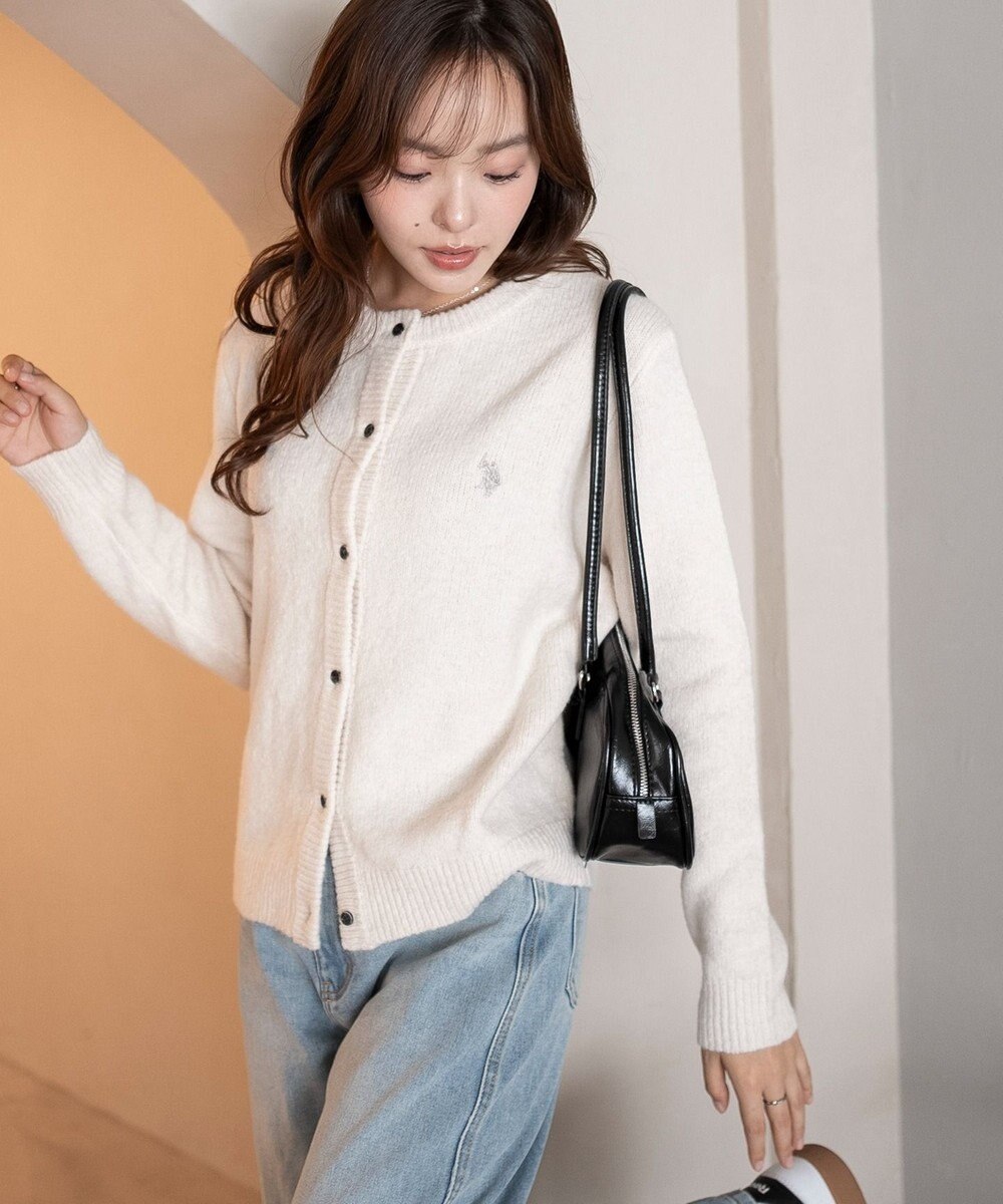 WEGO 【WEB限定/25年秋冬新作】別注USPOLO微起毛カーデ 