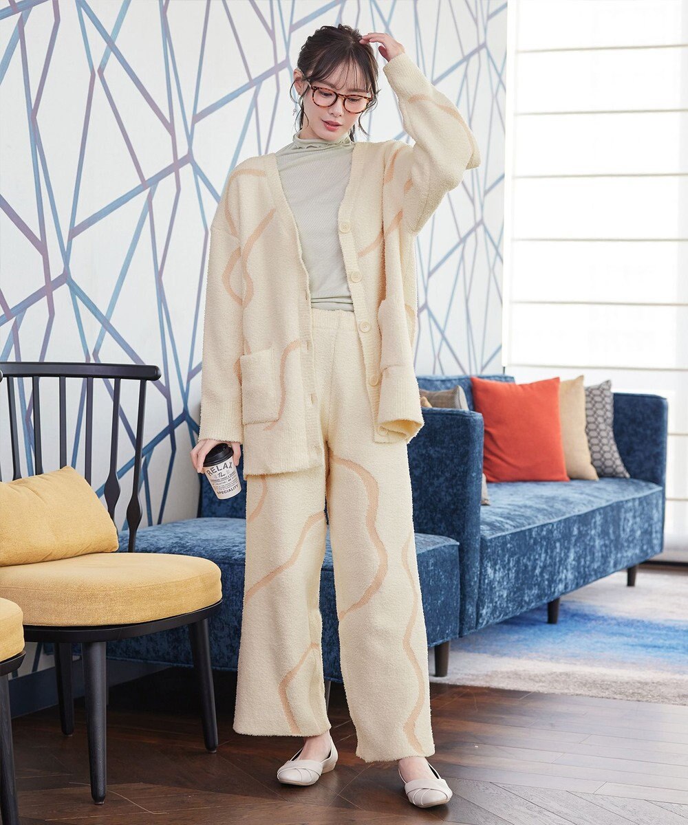 Tiaclasse ふわもちニュアンス配色ニットカーディガン 