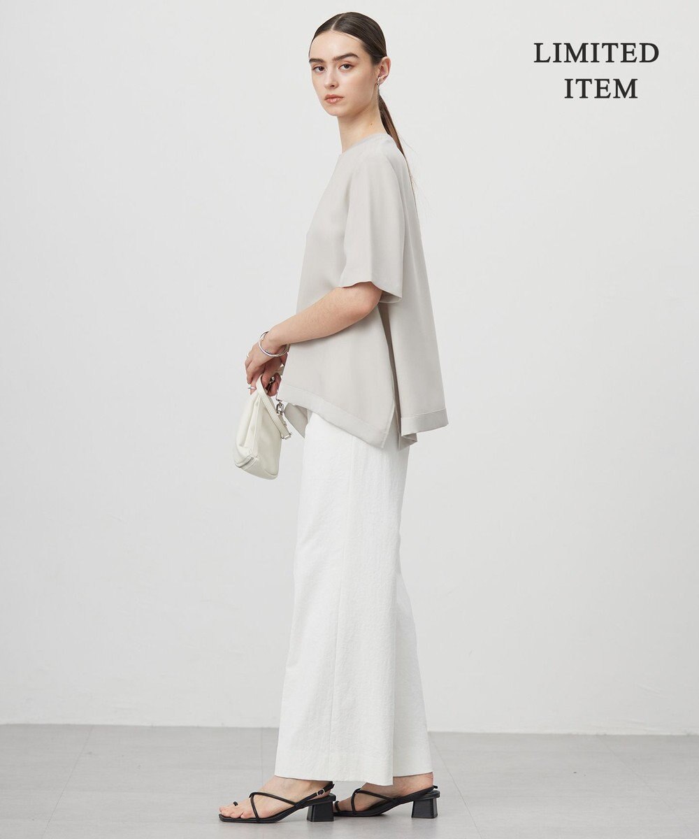 ICB L 【WEB限定・UVケア・速乾・洗える】 FluidBackSatin  Tブラウス 