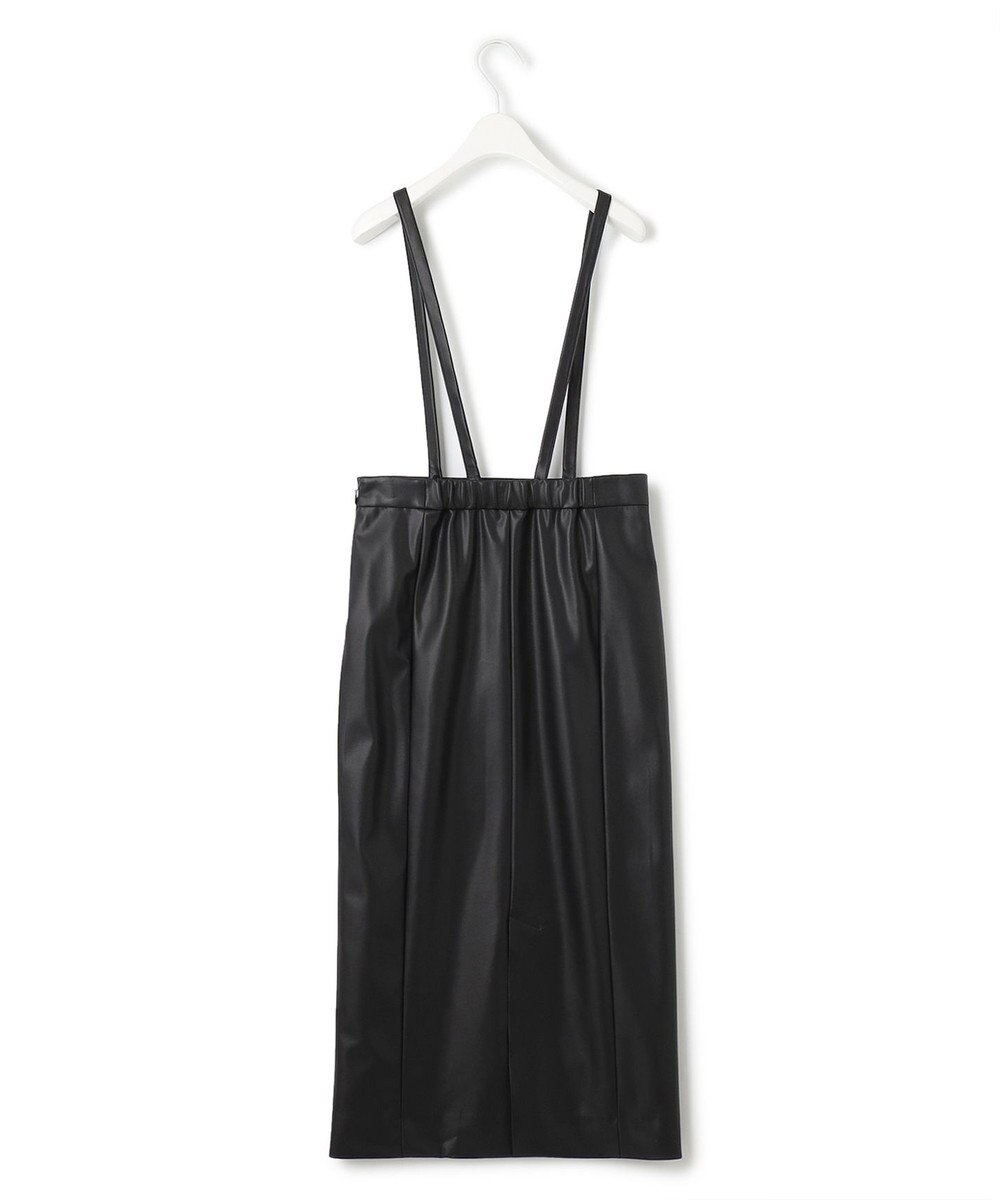 ICB フェイクレザー ナロースカート（サスペンダー付き） 