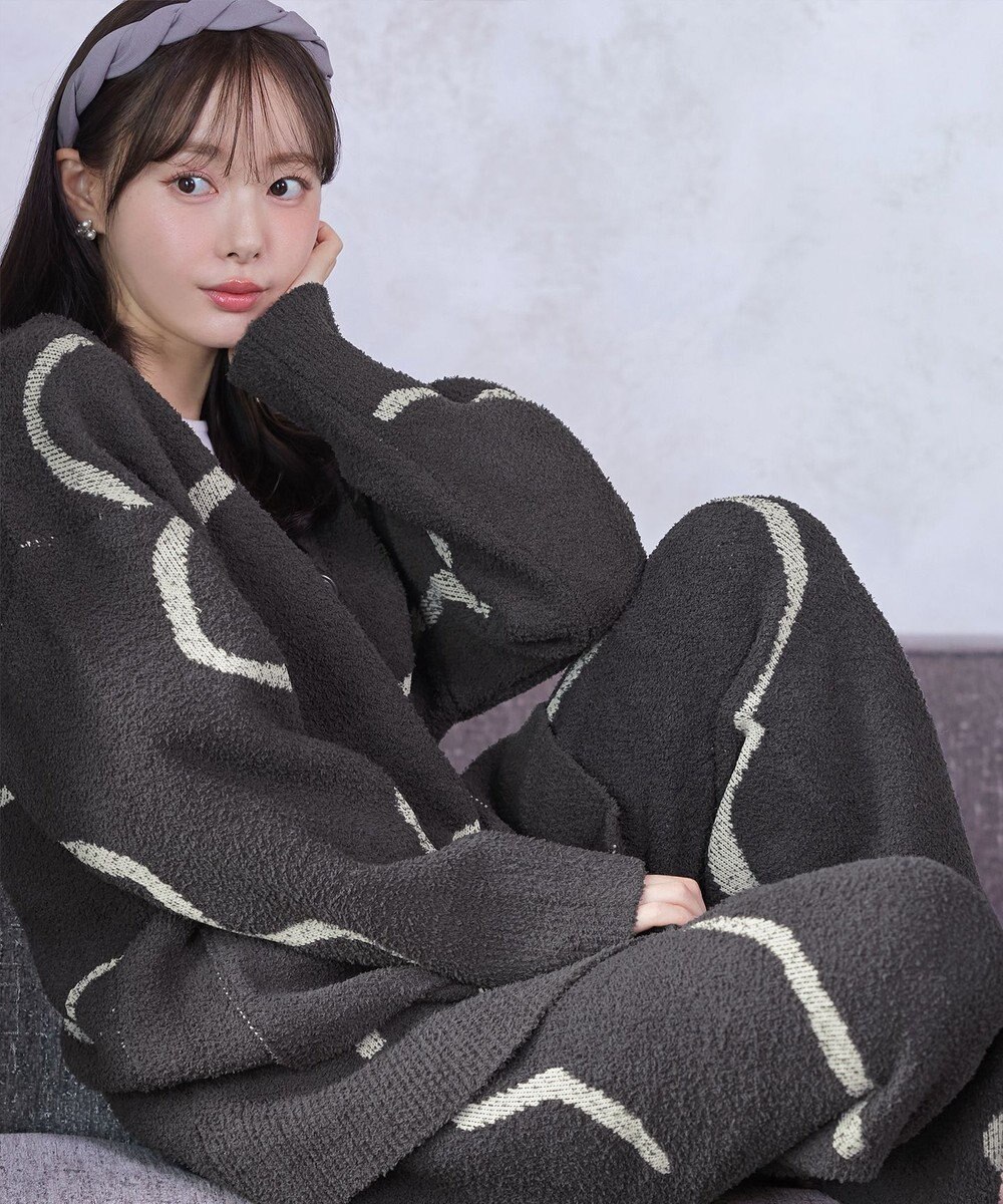 Tiaclasse ふわもちニュアンス配色ニットカーディガン 