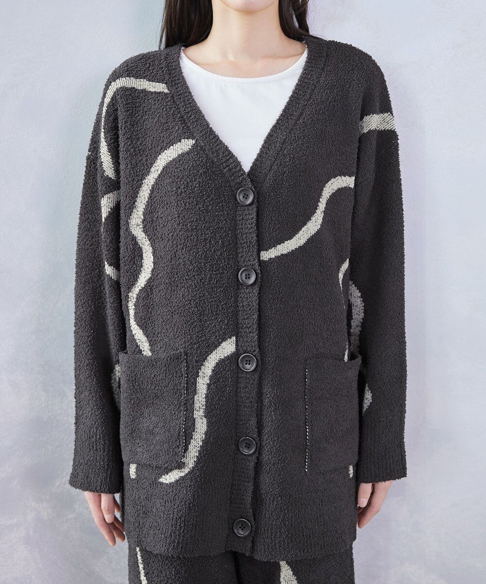 Tiaclasse ふわもちニュアンス配色ニットカーディガン 