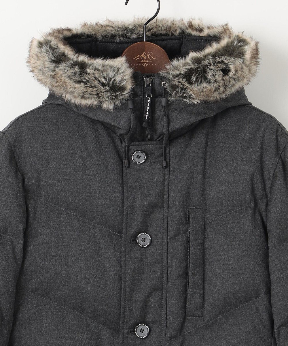 JOSEPH ABBOUD MOUNTAIN 【ECOファー/9ポケット/ホワイトグース/ユニセックス】ウールライクアウトドア ダウンコート 
