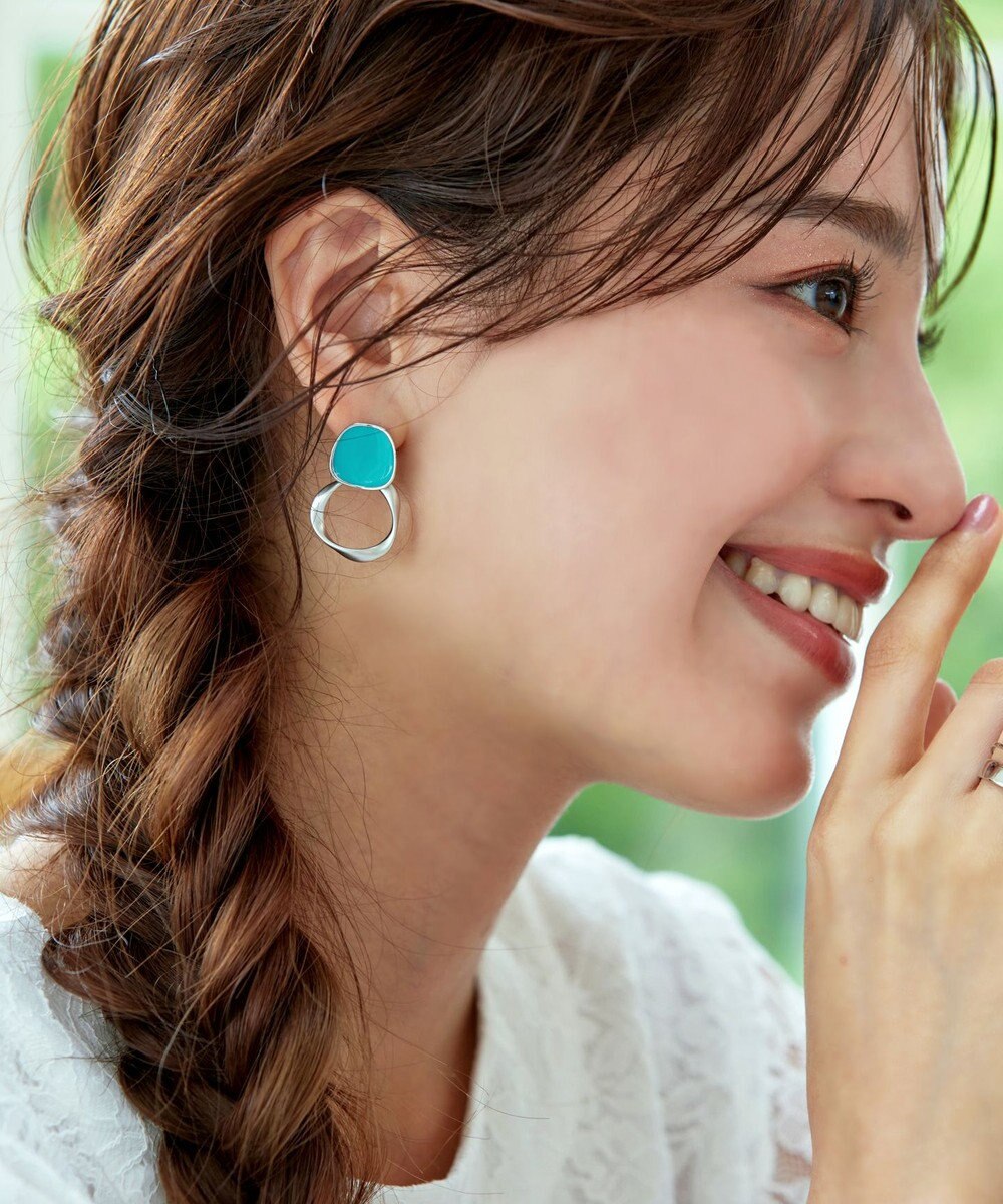 Tiaclasse カラーメタルリングピアス 