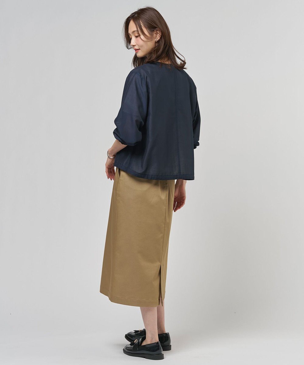 J.PRESS LADIES L Pe リネン シアー スラブ ノーカラー ブルゾン 