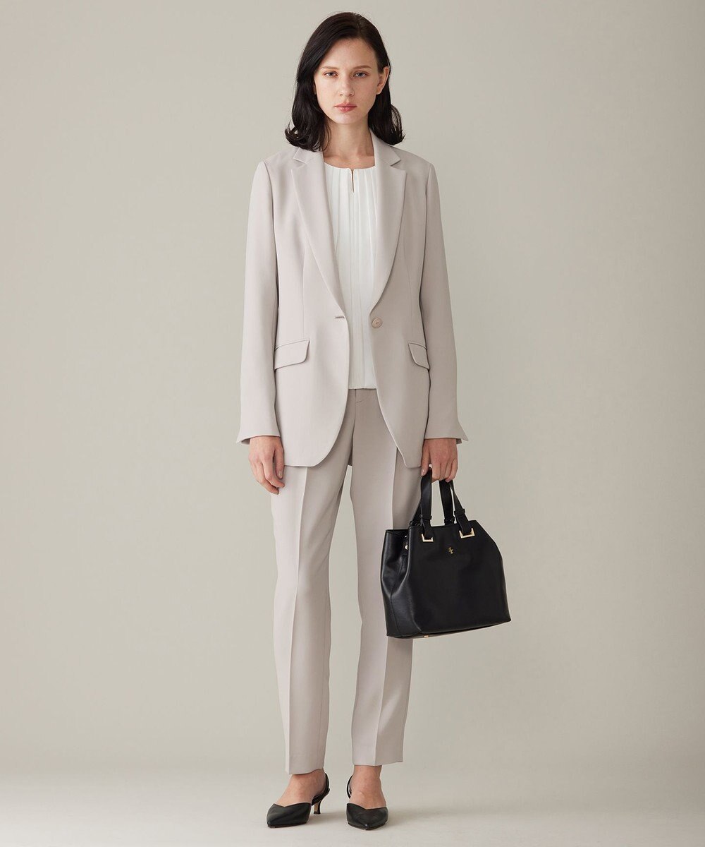 自由区 L 【セットアップ対応・洗える】トリアセダブルクロステーラード ジャケット 