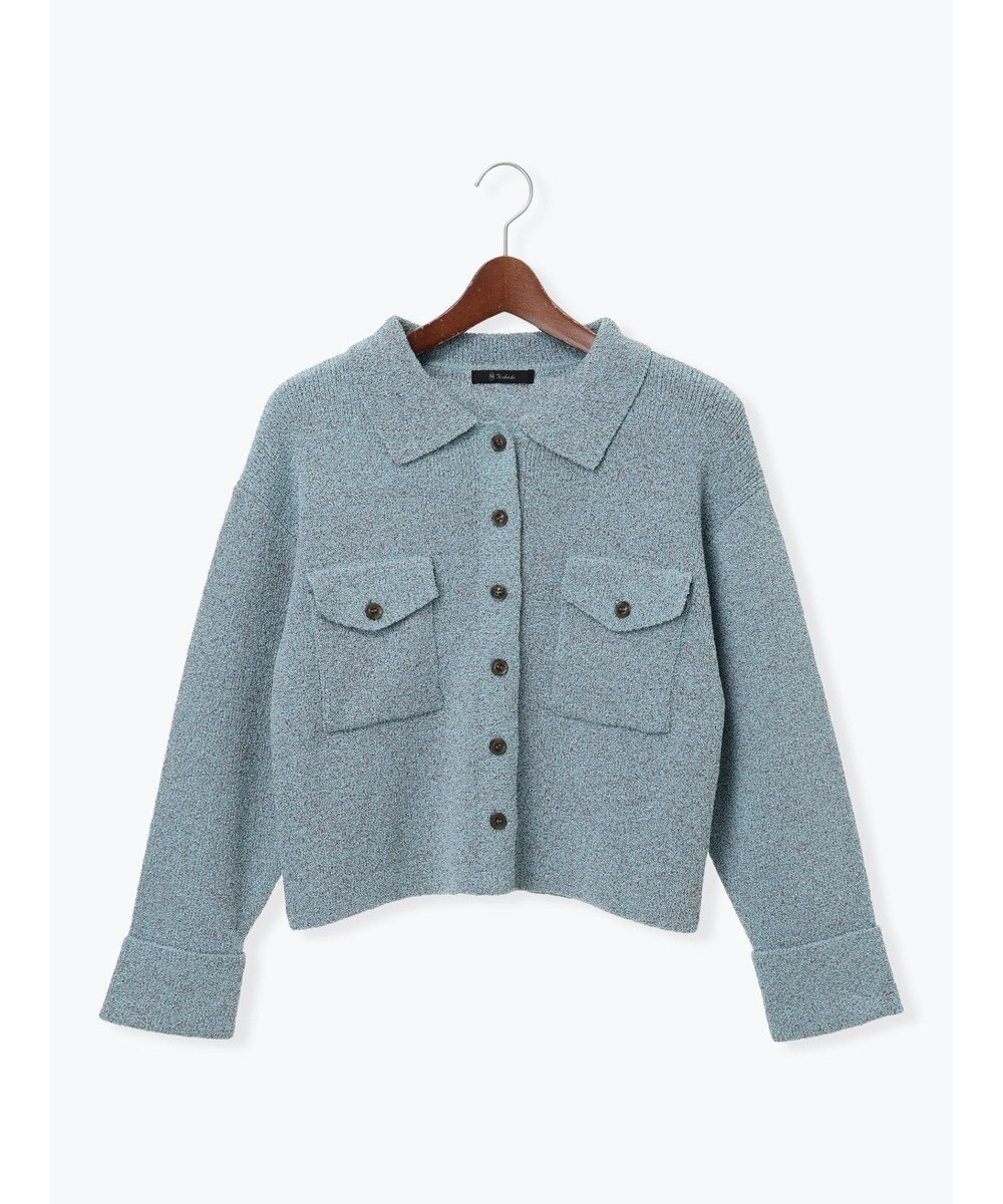 Te chichi メランジ衿ニットジャケット 