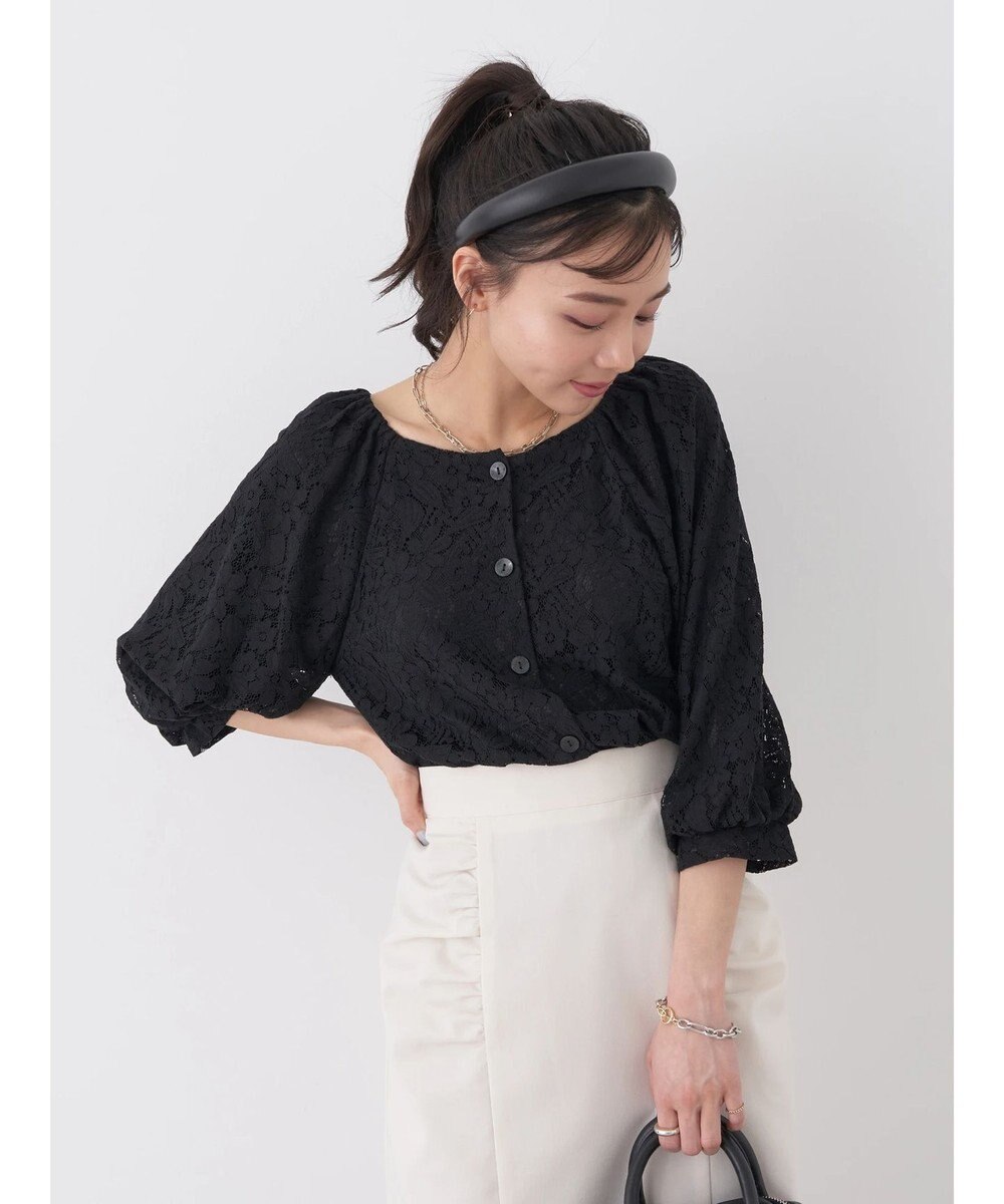 earth music&ecology フラワーレースブラウス 