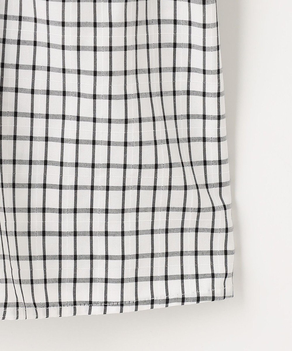 J.PRESS LADIES 【洗える】 セルロースチェック スタンドカラー ブラウス 