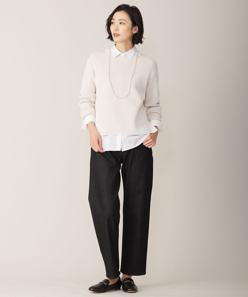 J.PRESS LADIES L 【WEB限定カラーあり・洗える】CLEAR COTTON BLEND サイドスリット ニット 