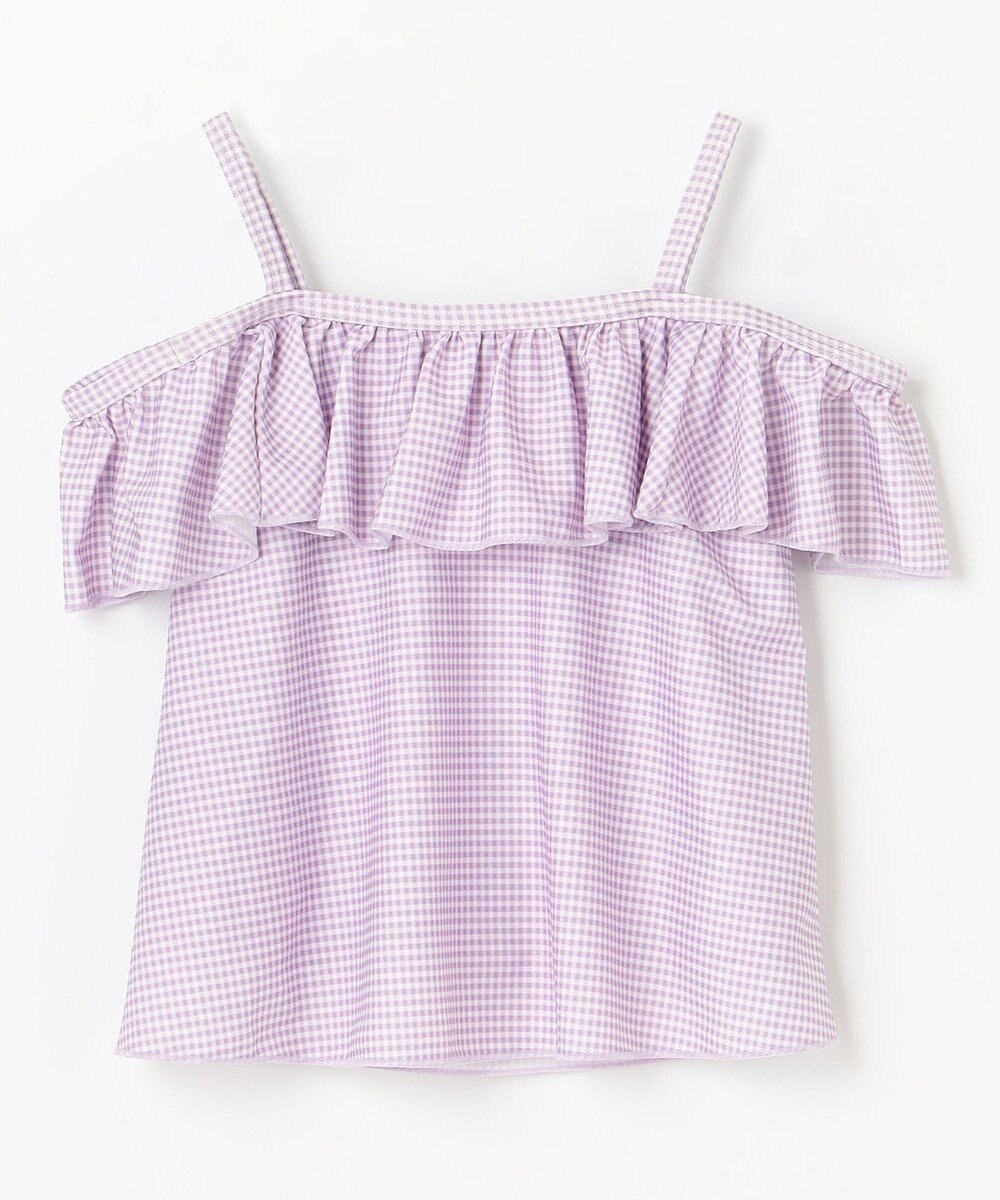 ANY KIDS ギンガムチェック×花柄セパレート水着 