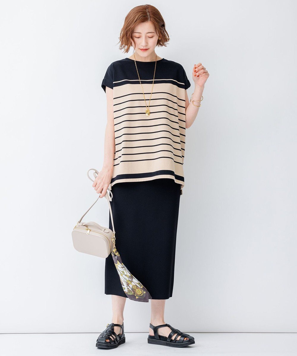 23区 S 【洗える】レーヨンポリエステルストレッチ タイト ニットスカート 