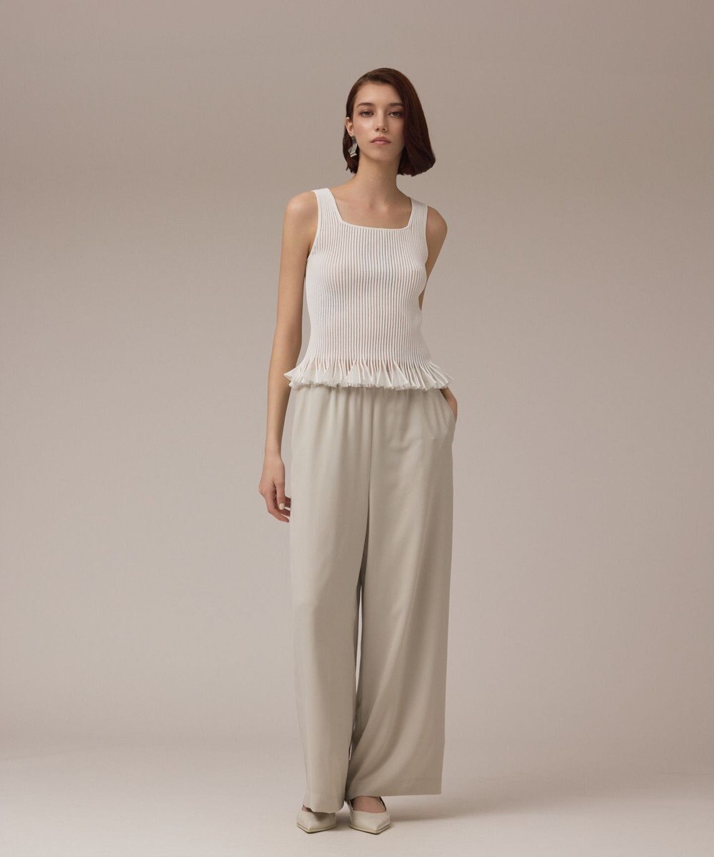 GRACE CONTINENTAL シアーフリルニットトップ 