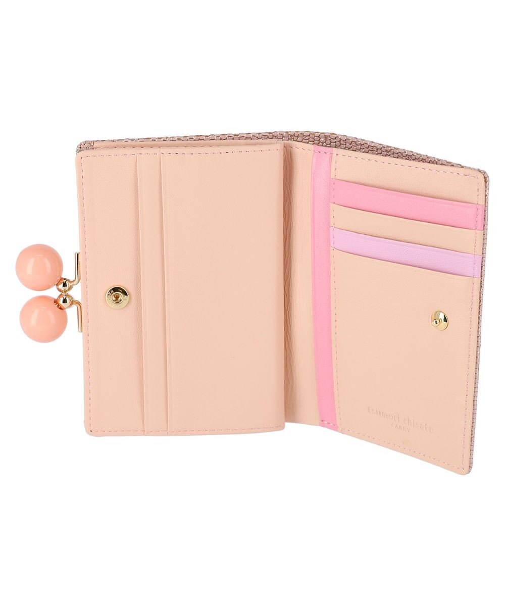 tsumori chisato CARRY キラネコストーン がま口 2つ折り財布 