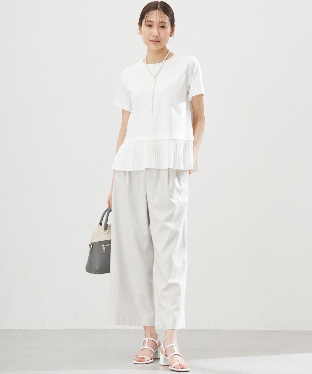 組曲 L クールプレーティング天竺プリーツ カットソー 