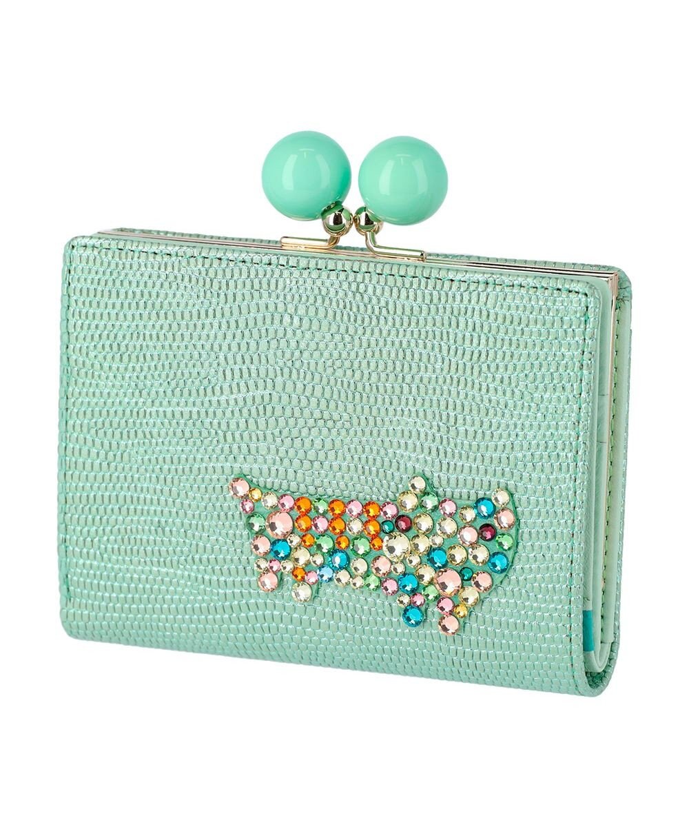 tsumori chisato CARRY キラネコストーン がま口 2つ折り財布 