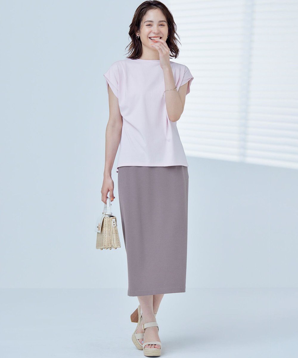 組曲 GIZAプレーティング天竺フレンチスリーブ Tシャツ 