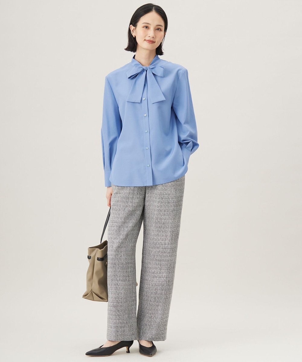 自由区 【洗える】ナチュラルタッチボウタイ ブラウス 