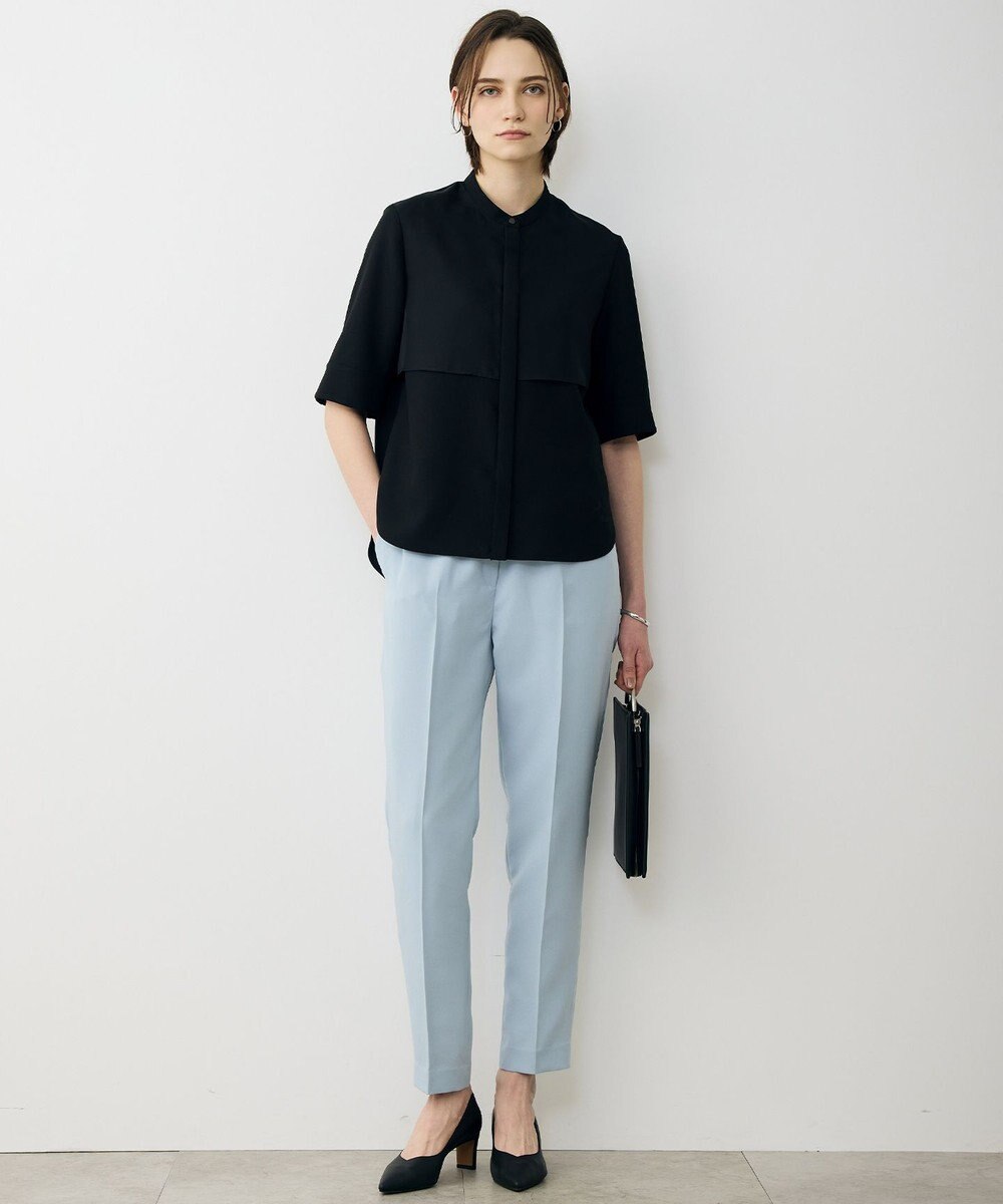 ICB L 【先行予約・WEB限定カラーあり】 FluidBackSatin バンドカラーシャツ 