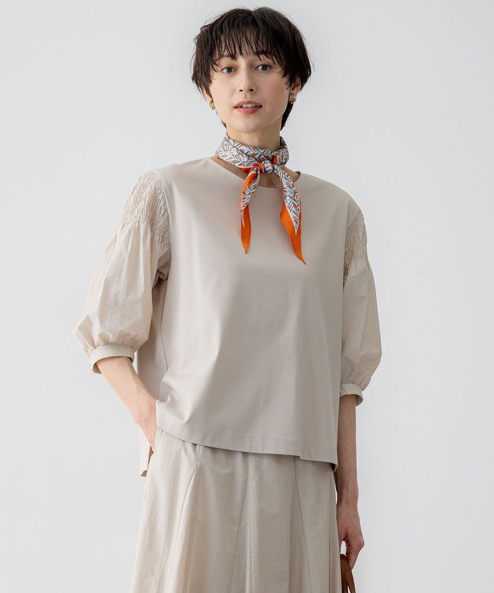 23区 【汗じみ防止/洗える】ギャザーディテール カットソー 