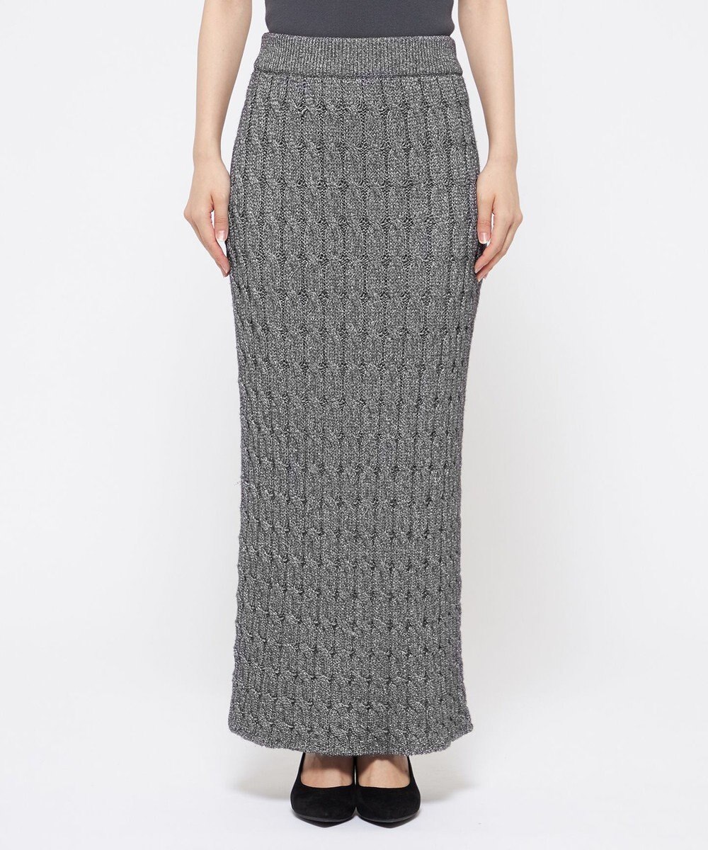 uncrave 【手洗い可】グロッシー ニット スカート（uncrave WHITE） 