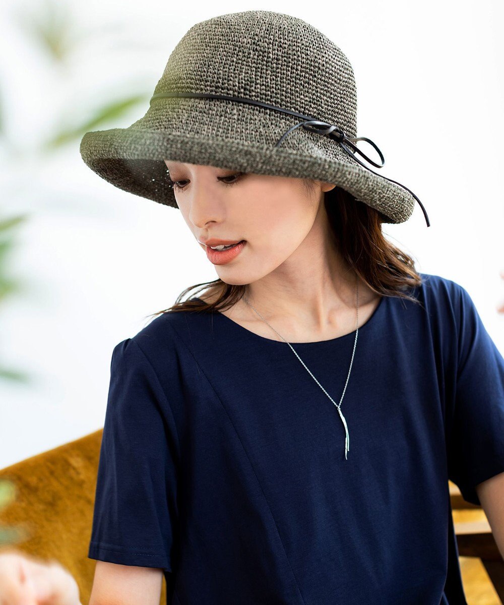 Tiaclasse ナチュラルな風合いのアンダリミックスクロシェハット 