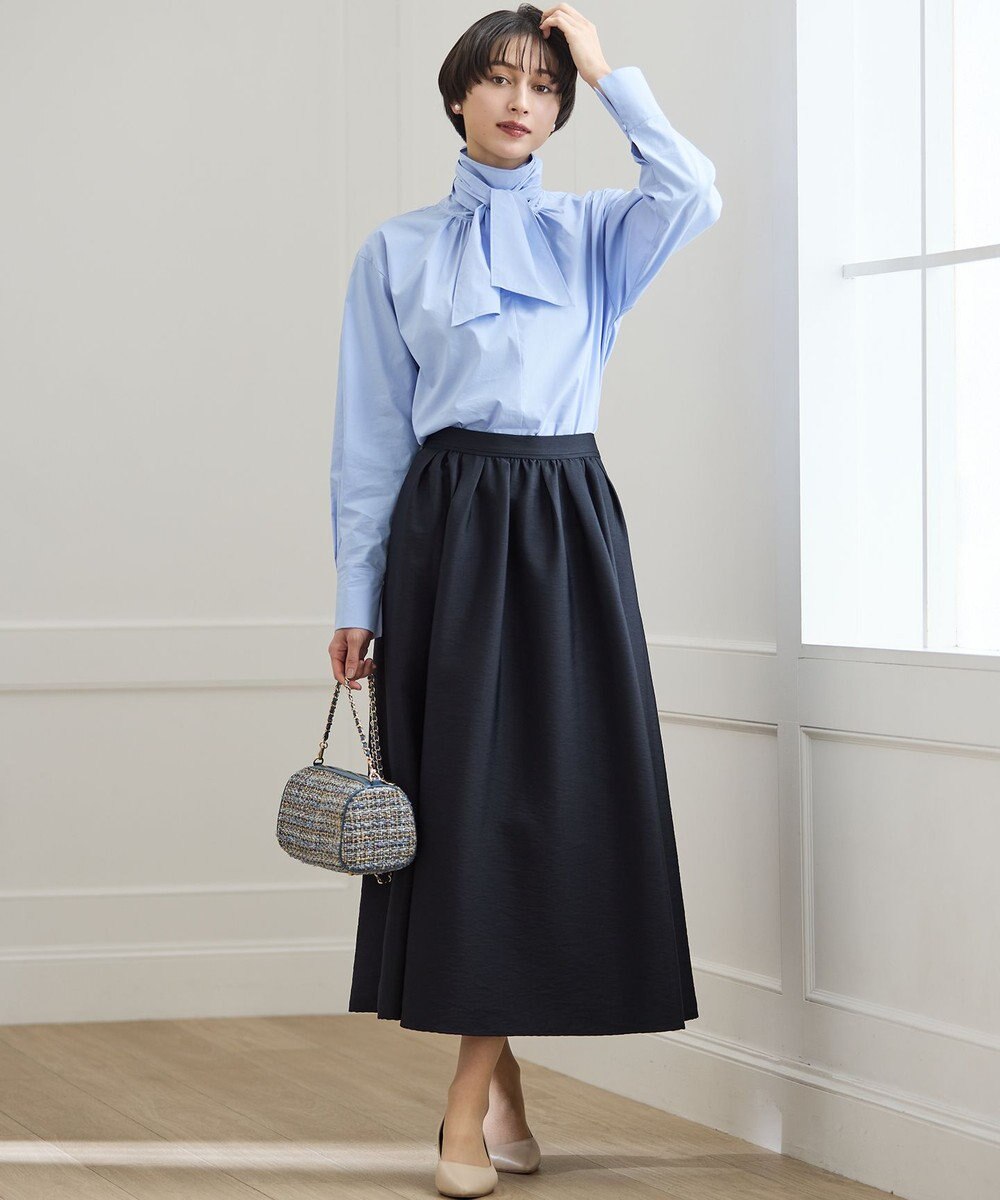 23区 L 【滝沢眞規子さん着用/Oggi掲載】ストレッチライトタイプライター 2WAY ボウタイブラウス 