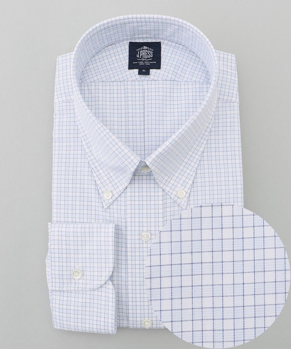 J.PRESS MEN 【KING SIZE】【PREMIUM PLEATS / 形態安定】スーピマコットンファンシーチェック ドレスシャツ / B.D. 